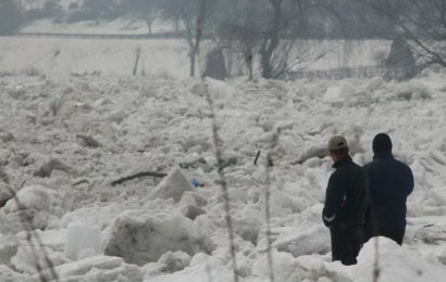 Nagomilavanje leda na rijeci Bosni