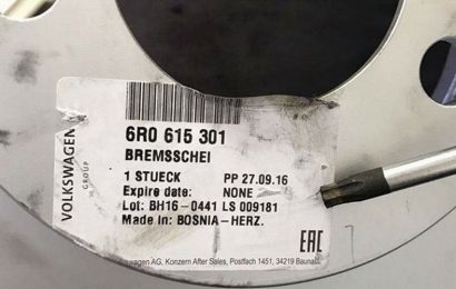 Diskovi za kočnice u Volkswagenovom servisu u Njemačkoj, proizvedeni u BiH